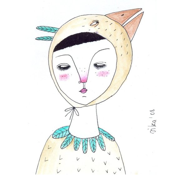 Original Art by Dilka Bear - Bird Girl